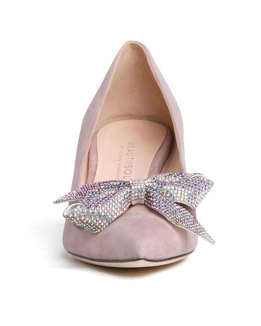 Beautiisoles by Robyn Shreiber Made in Italy Pink Neutrals Frida Baby Dressy Valentine Evening Pump With Kitten Heel