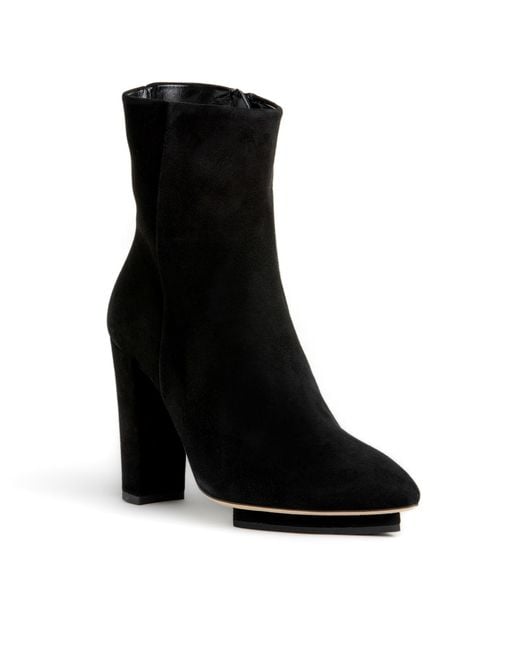 Beautiisoles by Robyn Shreiber Made in Italy Black Teresa Suede Bootie Comfortable Hidden Platform & Zipper Work Day Or Evening