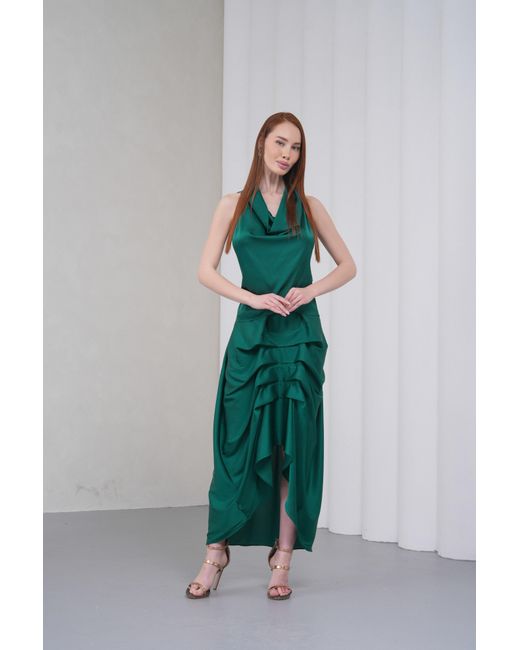 Lumina Eligma Green The Vanguard Skirt Silk
