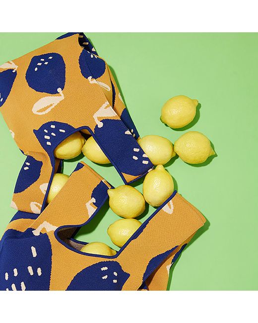 Atacz Blue Bazzer Tote Lemon M