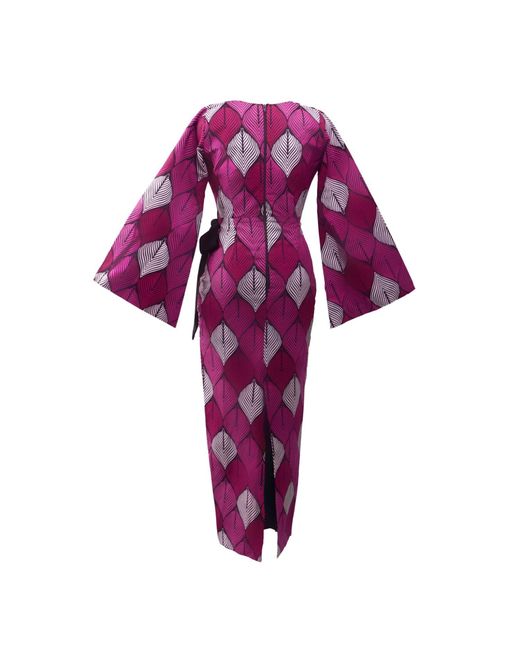 Spring Stitches Purple Tade Cotton Faux Wrap Dress