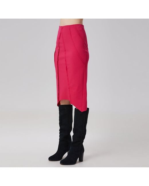 Smart and Joy Pink Asymmetric Structural Lines Skirt