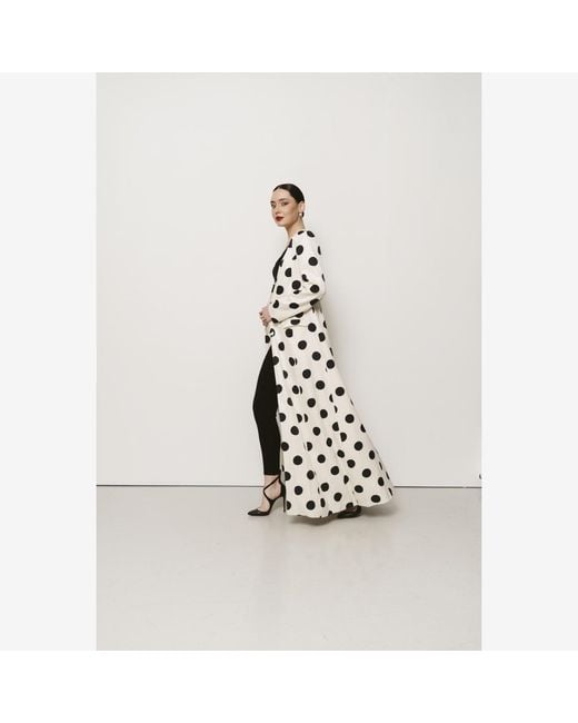 Roqaia Fashion House White Mrs Polka