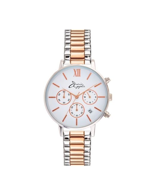 Bermuda Watch Company Annie Apple Marseille White, Rose Gold & Silver Multifunctional Interchangeable