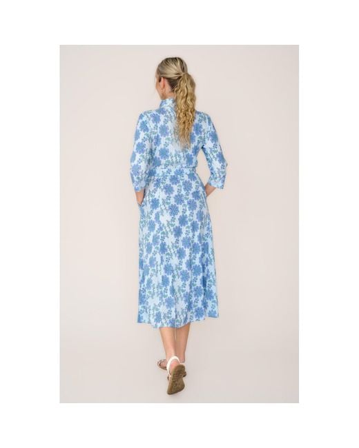 At Last Blue Cotton Chelsea Midi Dress