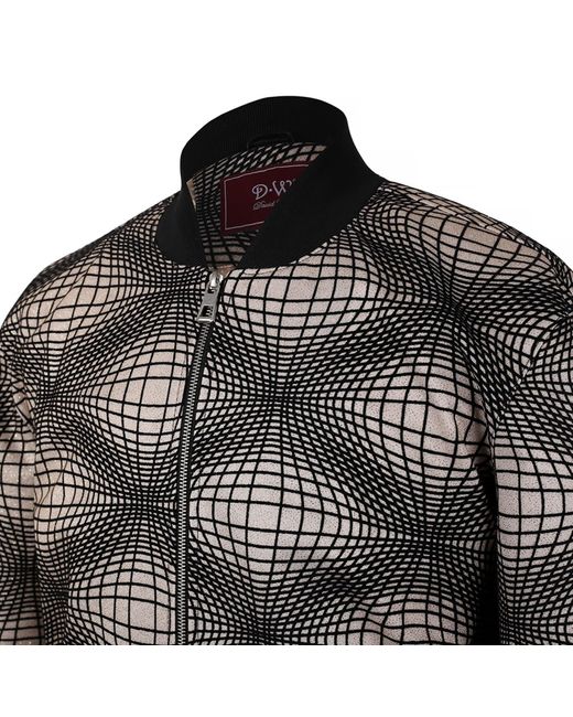 DAVID WEJ Black Velvet Geometric Glitter Bomber Jacket – for men