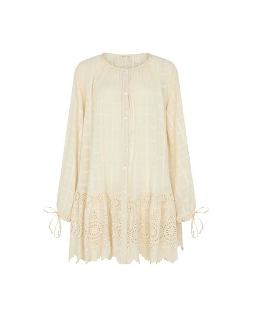 Raffya White Neutrals Olivia Embroidered Mini Dress