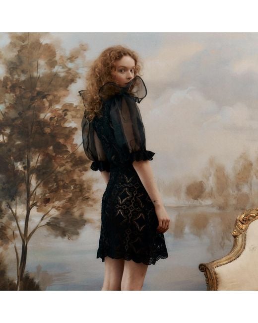 Lisa The Label Black Angel Baby Crochet Cloud Puff Dress