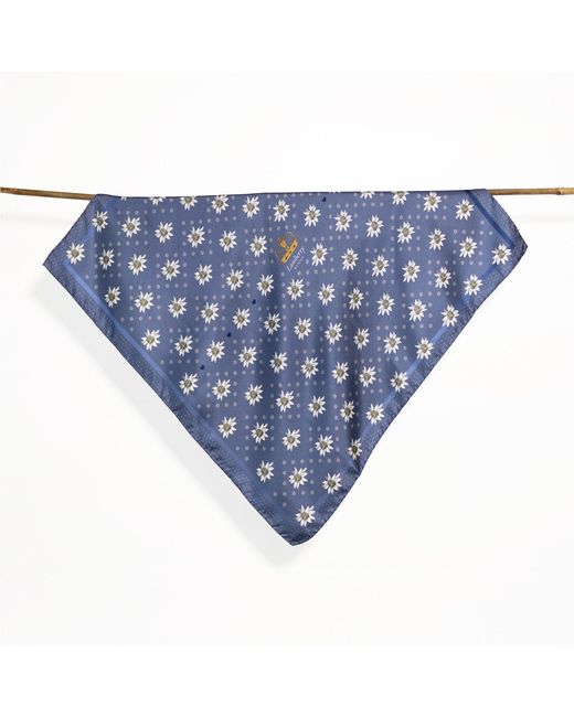 Lamberty Munich Blue Alpine Edelweiss Midi Silk Twill