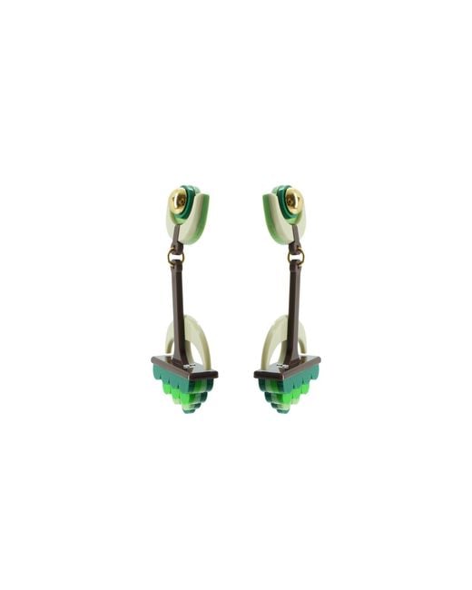 Gissa Bicalho Green Handmade Acrylic Earring Filianto