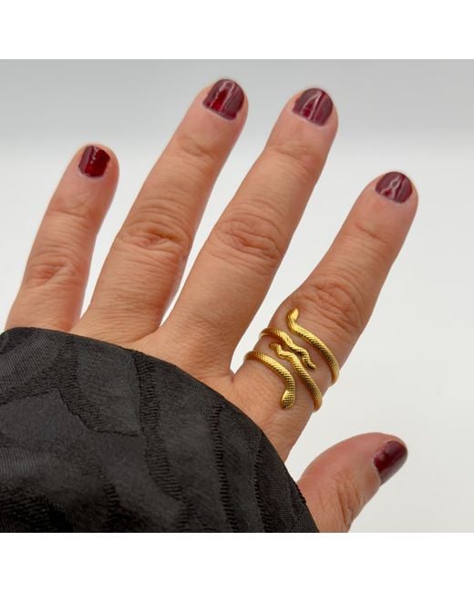 Jagged Halo Jewelry Metallic Viper Stacking Ring