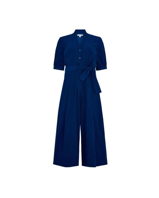 Emily and Fin Blue Stella Needlecord Cobalt Jumpsuit