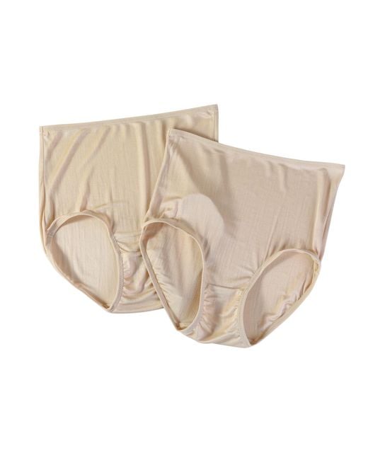 Soft Strokes Silk Natural Neutrals Set Of Two Knitted Silk Mid Rise French Cut Pantie Shimmer Collection