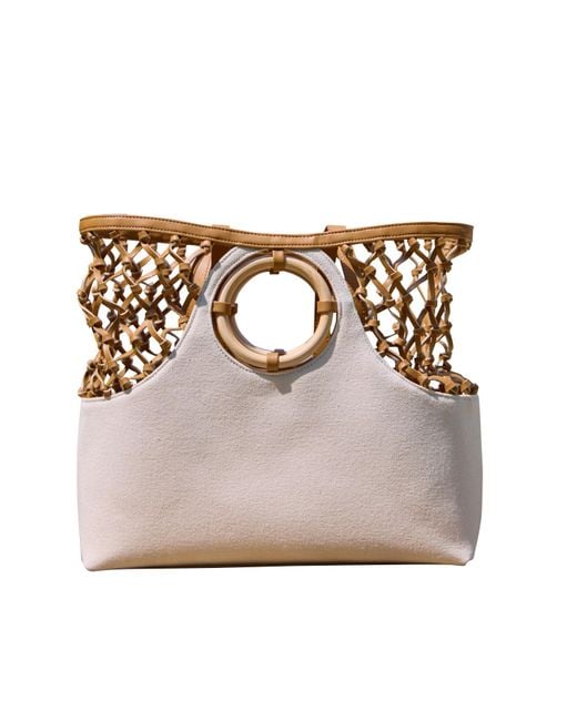 Kaya Brown / Neutrals Oasis Hand-knotted Tote Bag In
