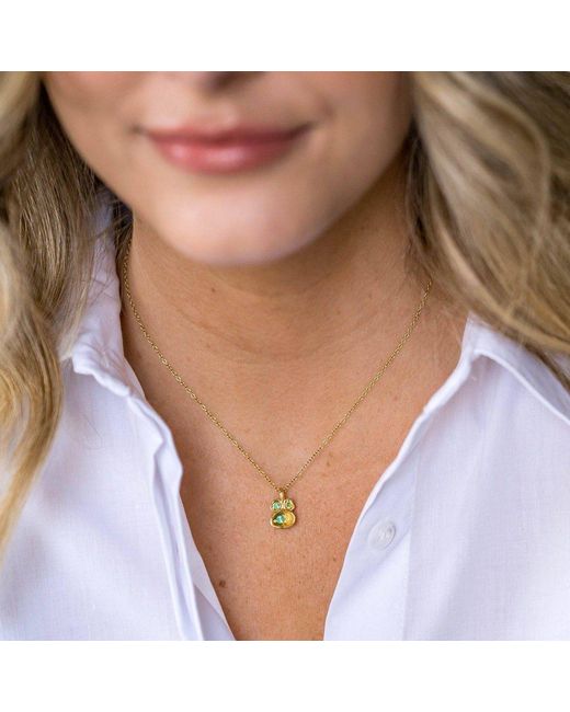 Claire Hill Designs Metallic Emerald Lichen Pendant Necklace
