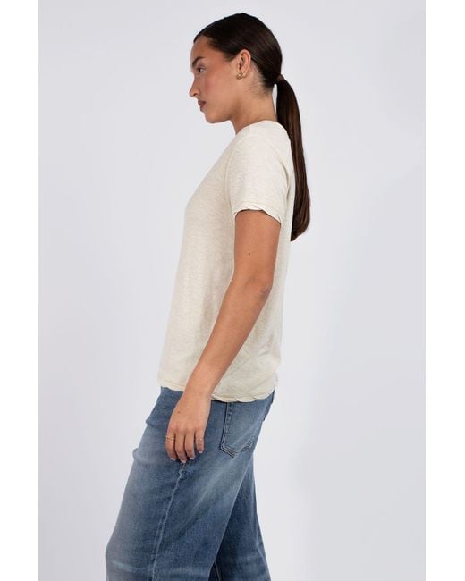 Vænn Natural Neutrals Slub Deep V Tee Honeycomb