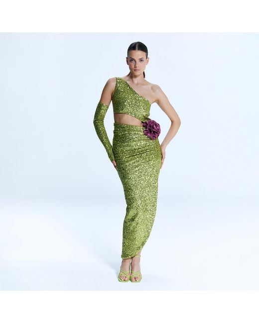 Nur Karaata Green El Patio Dress