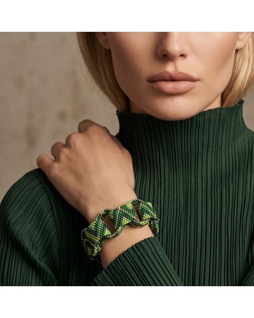 Iliana Arrazola Green Bold Chunky Link Bracelet