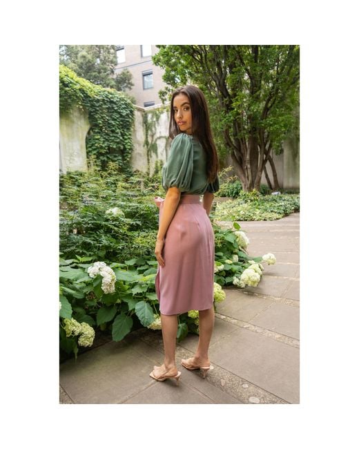 Femponiq Pink Bow Tie Wrap Skirt