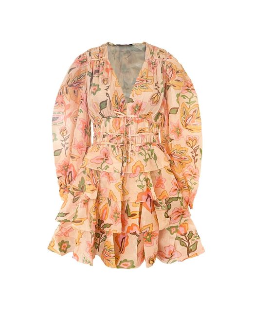 Jessie Zhao New York Multicolor Garden Metallic Mini Dress