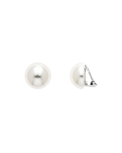 Emma Holland Jewellery White Half Pearl Clip Earrings