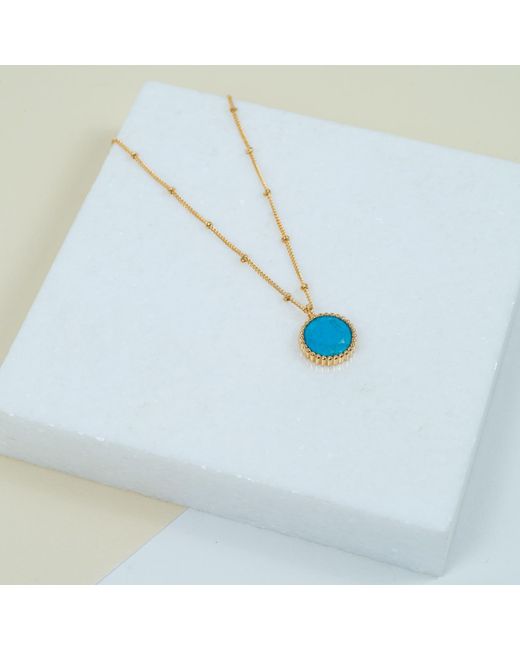 Auree Jewellery Blue Barcelona December Birthstone Necklace Turquoise
