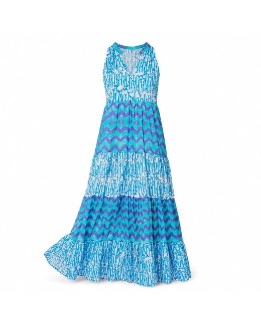 Casa Atelier by Ferdinando Fusco Blue Poseidon Sleeveless Dress