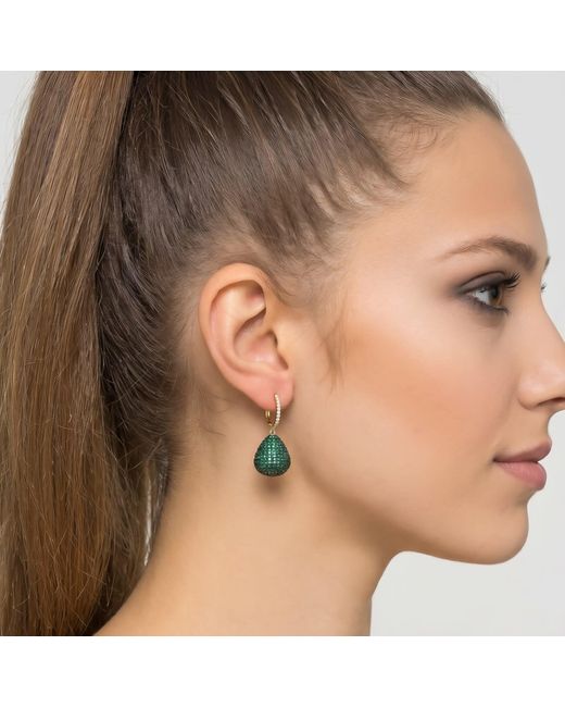 Latelita London Green Valerie Pear Drop Gemstone Earring Emerald