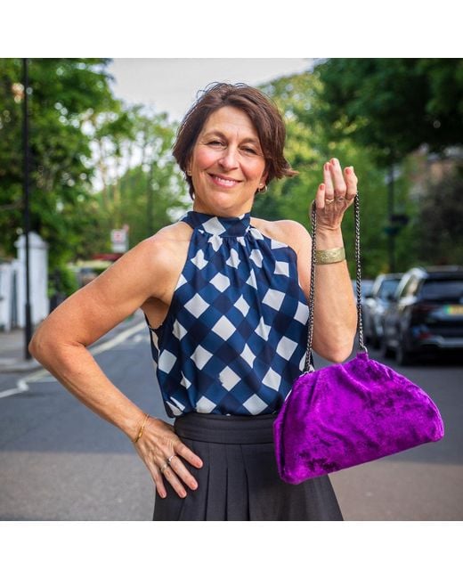 SJW BAGS LONDON Purple Victoria Minimalist Ikat Bag