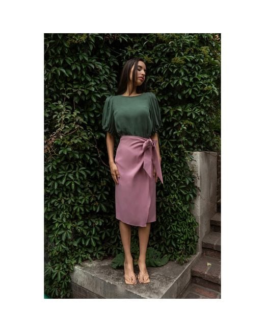 Femponiq Pink Bow Tie Wrap Skirt