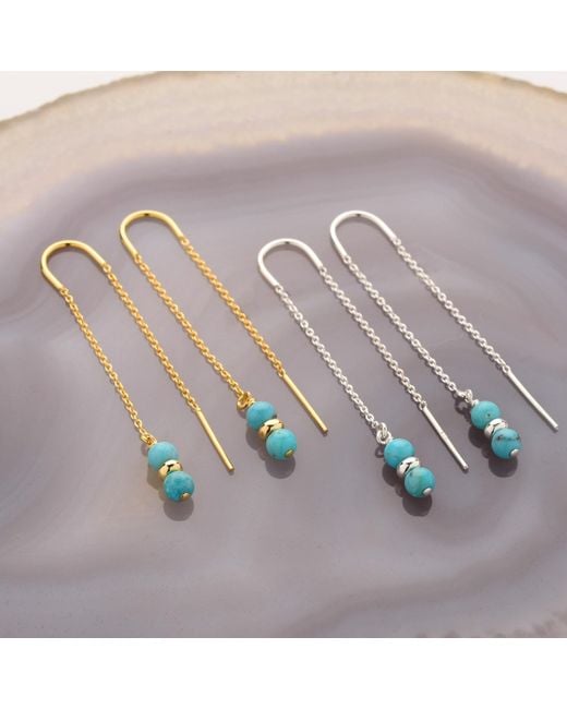 Nellou Jewellery Blue Birthstone Drop Earrings – December