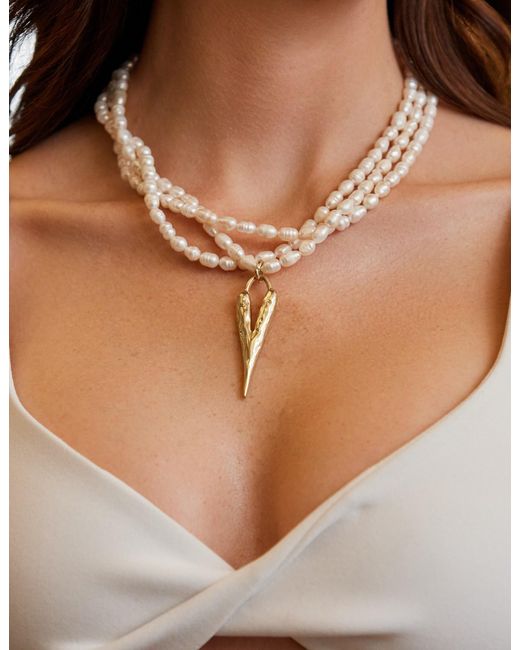 Adriana Pappas Designs Metallic Posh Pearls Necklace