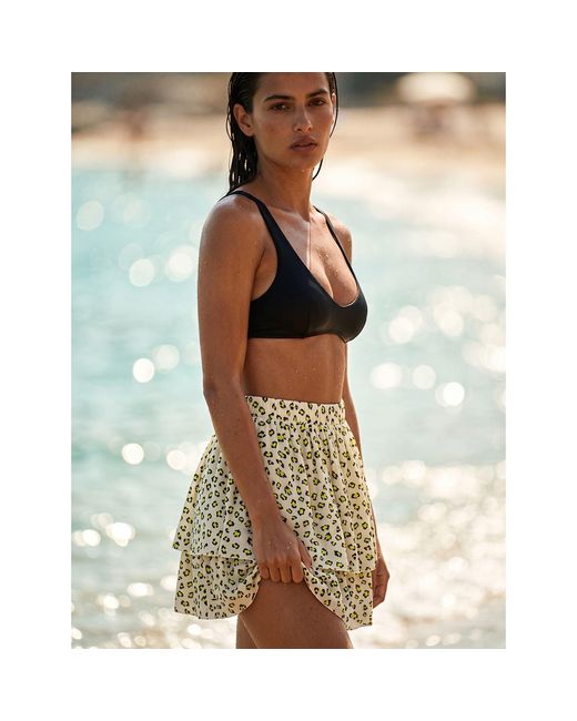 2KStyle Green Amalia Animal Print Layered Viscose Mini Skirt