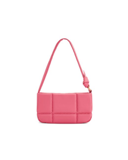 Orange Cube Pink Square Stitch Cushion Shoulder Bag