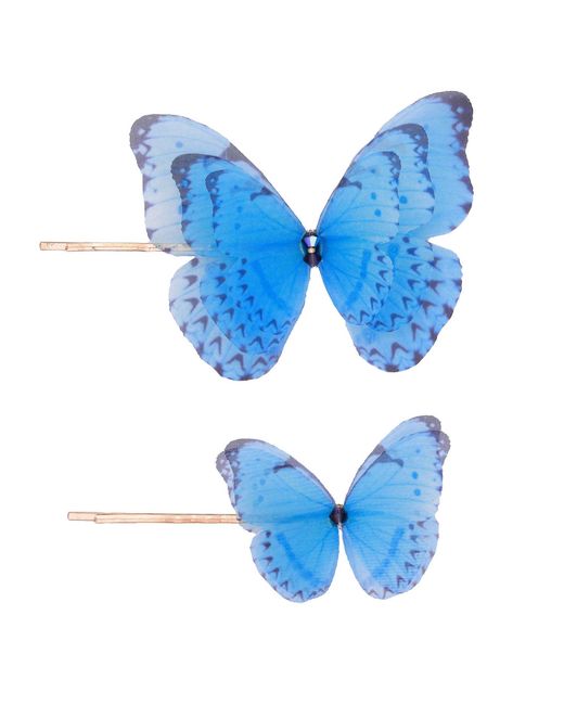 Oana Savu Blue Butterfly Bobby Pin Set Hair Pins Summer Accessories