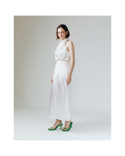 Ats the Label Gray Amelia Ruffle Neck Dress
