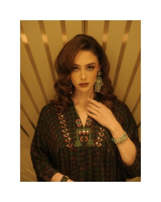 Sr by Sonali Raman Green Lola Dk. Kaftan