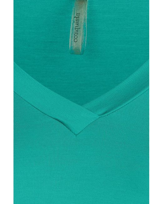 Conquista Green A-Line Jersey Dress