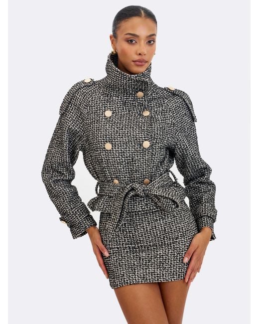 Miss Circle New York Black Sandra & Tweed Mini Skirt