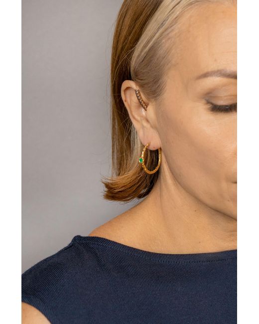 Claire Hill Designs Metallic Chalcedony Lichen Branch Large Hoops