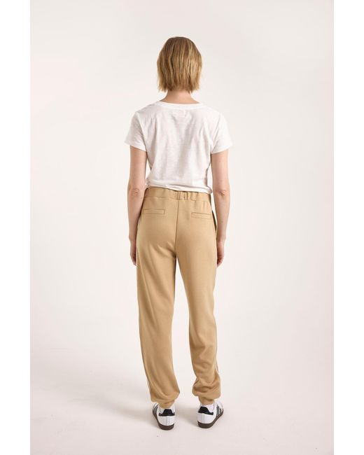 Brodie Cashmere Natural Piping Detail Cuffed Jogger