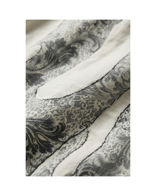 Modenaire Gray Printed Zip Front Jacket With Baroque Pattern for men