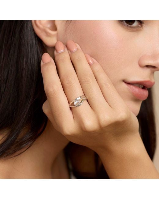 Isla Silver White Unique Sterling Moonstone Ring With Details