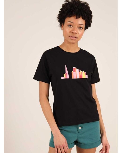 blonde gone rogue Black London Skyline Graphic Print Tee, Organic Cotton
