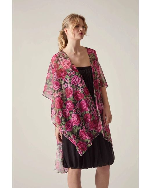 James Lakeland Red Rose Print Kaftan