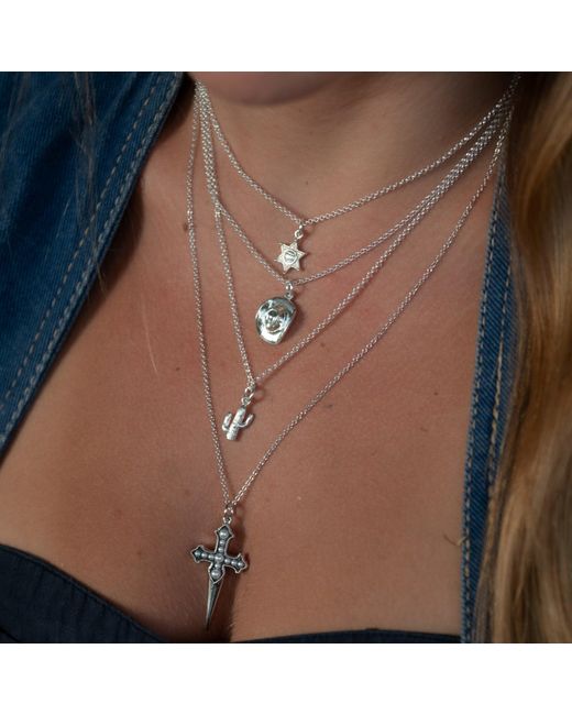 Scream Pretty Metallic Cactus Charm Necklace
