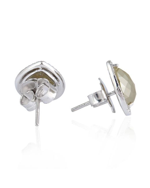 Artisan Multicolor Ice Diamond 18k White Gold Pear Shape Stud Earrings Handmade Jewelry