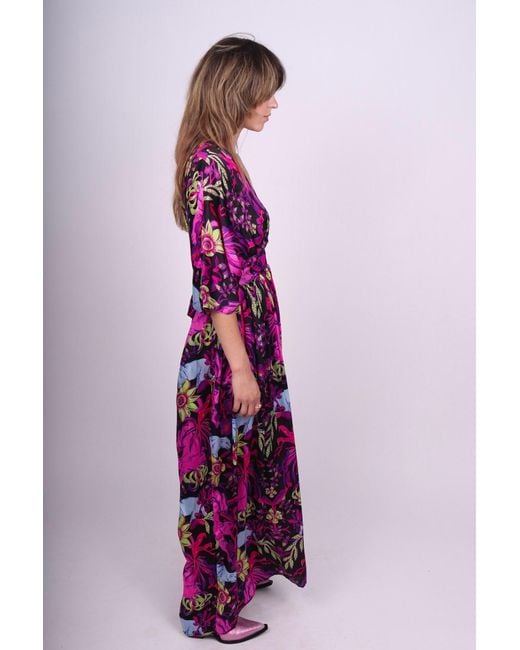 Any Old Iron Purple Return Of The Panther Printed Kaftan Maxi Dress