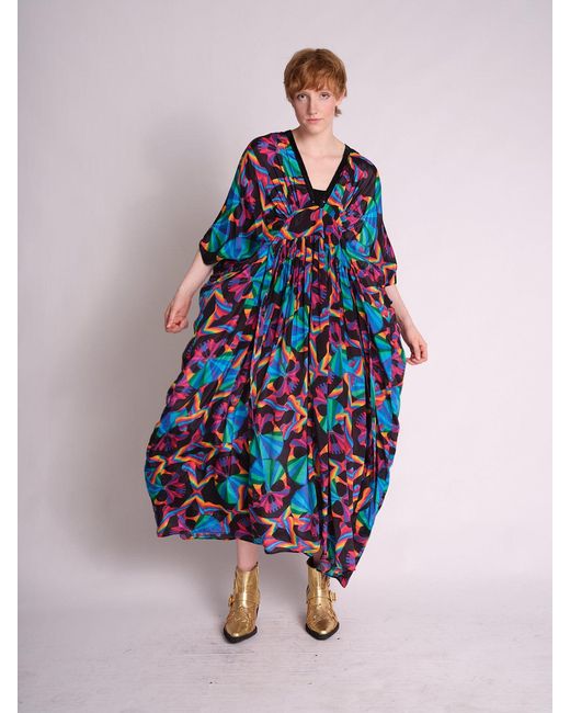 Any Old Iron Blue Skull Kaftan Dress