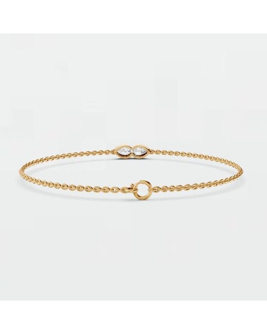 Aya Fine Jewelry Metallic Pear Two Stone Lab Diamond Chain Bracelet